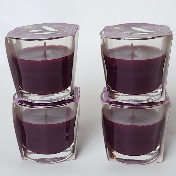 LOVELY GLADE Sugarplum Fantasies Luscious Plum and Violet Candle Lot of 4 BNIP - Picture 5 of 6